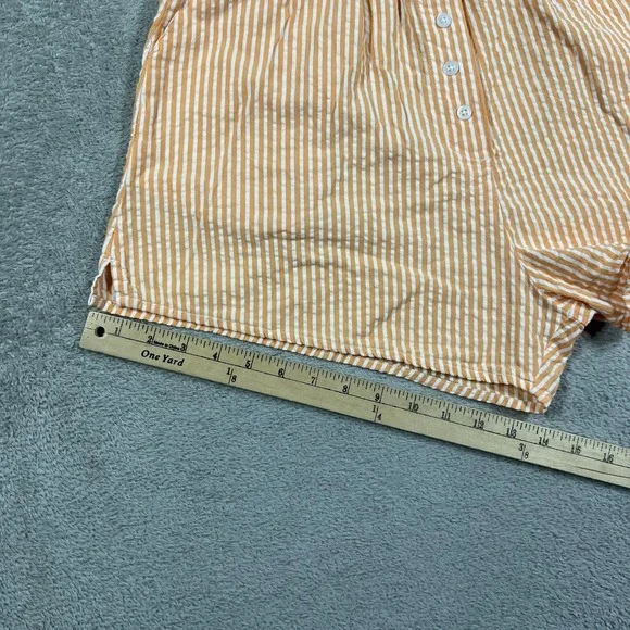 Daily Drills Shorts Womens XS/S Seersucker Resort Orange White Beach - Picture 5 of 12